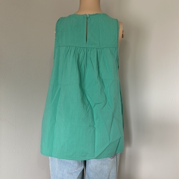 Women's Tank Top Batik Green Wide Strap Sleeveless Blouse Knox Rose - Picture 2 of 4